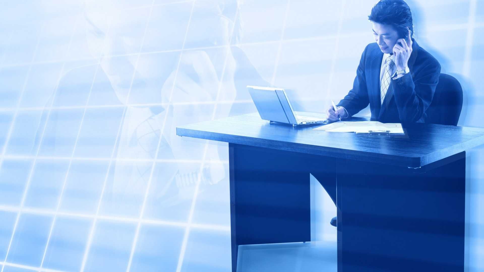 Uomo affari scrivania blu, 1920x1080 1080p, PC