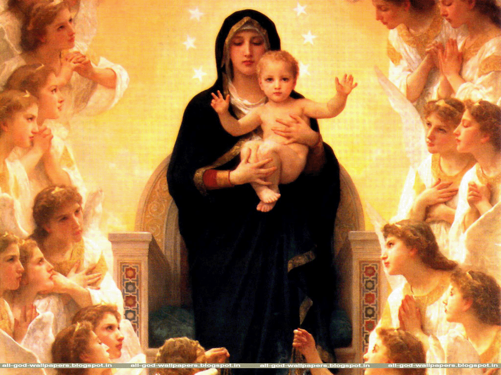 Madonna con Gesù Bambino e angeli, 1024x768 HD, PC Desktop