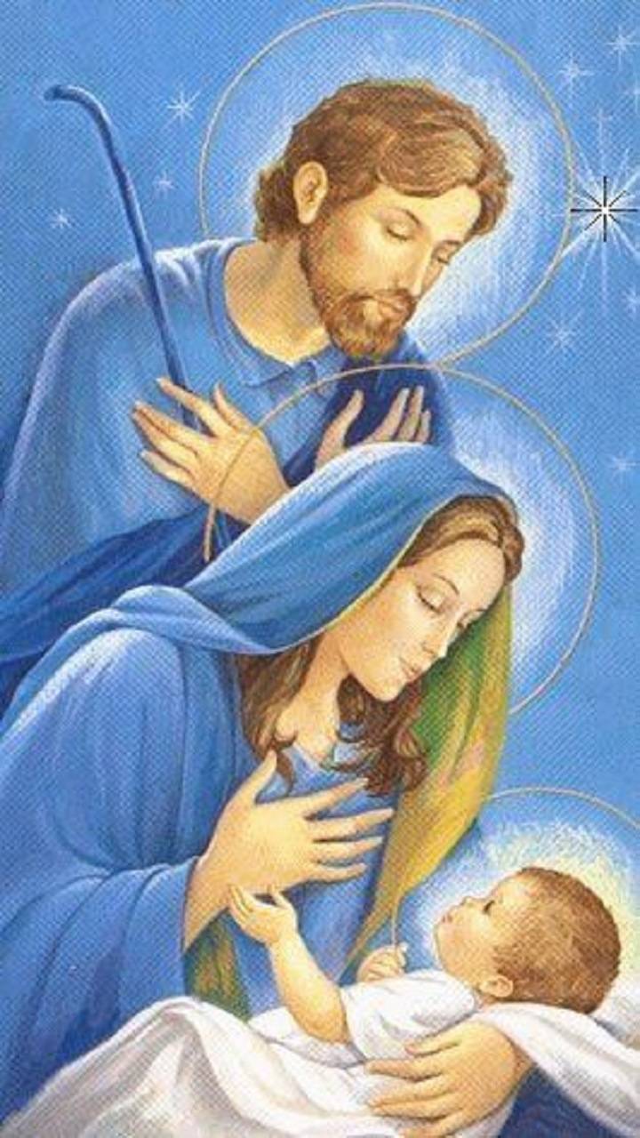 Sacra Famiglia con Gesù Bambino, 720x1280 Full HD Verticale, Smartphone
