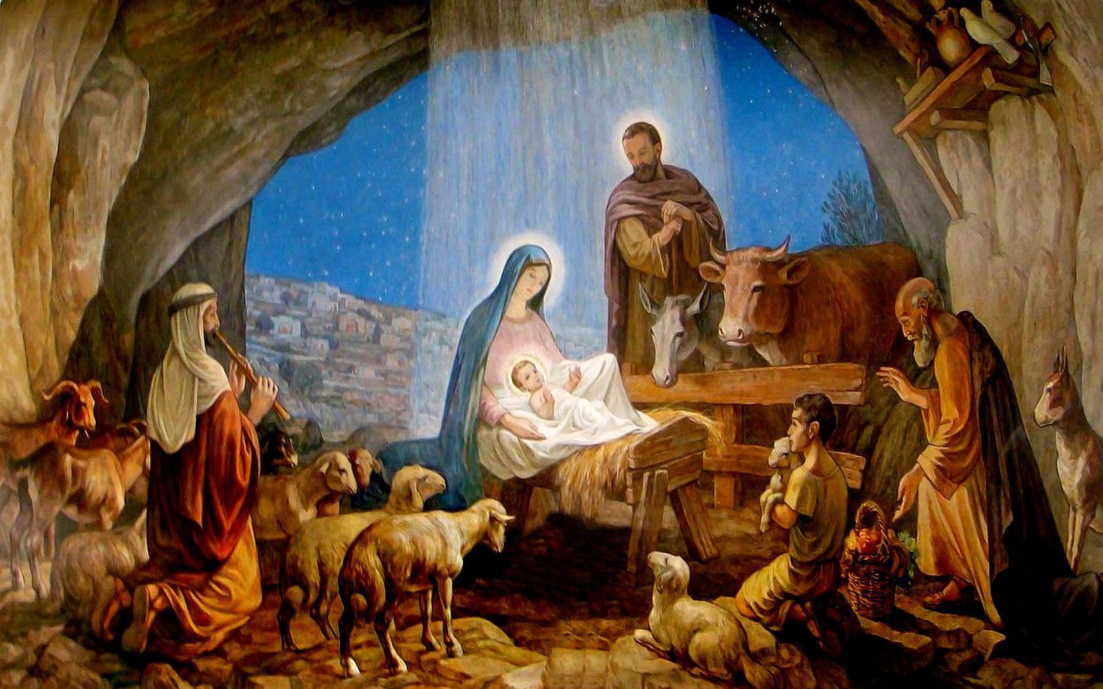 Natività Gesù Bambino presepe, 1600x1000 900p, Desktop
