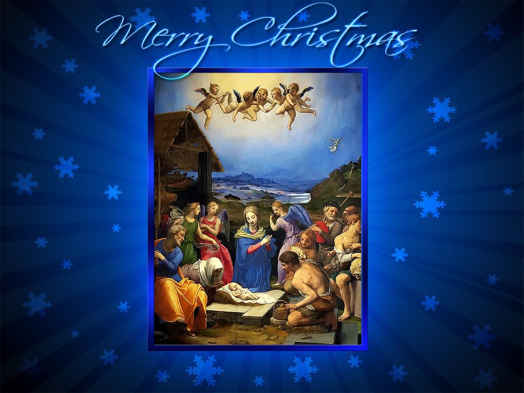 Natività Gesù Bambino dipinto, 1024x768 HD, Laptop