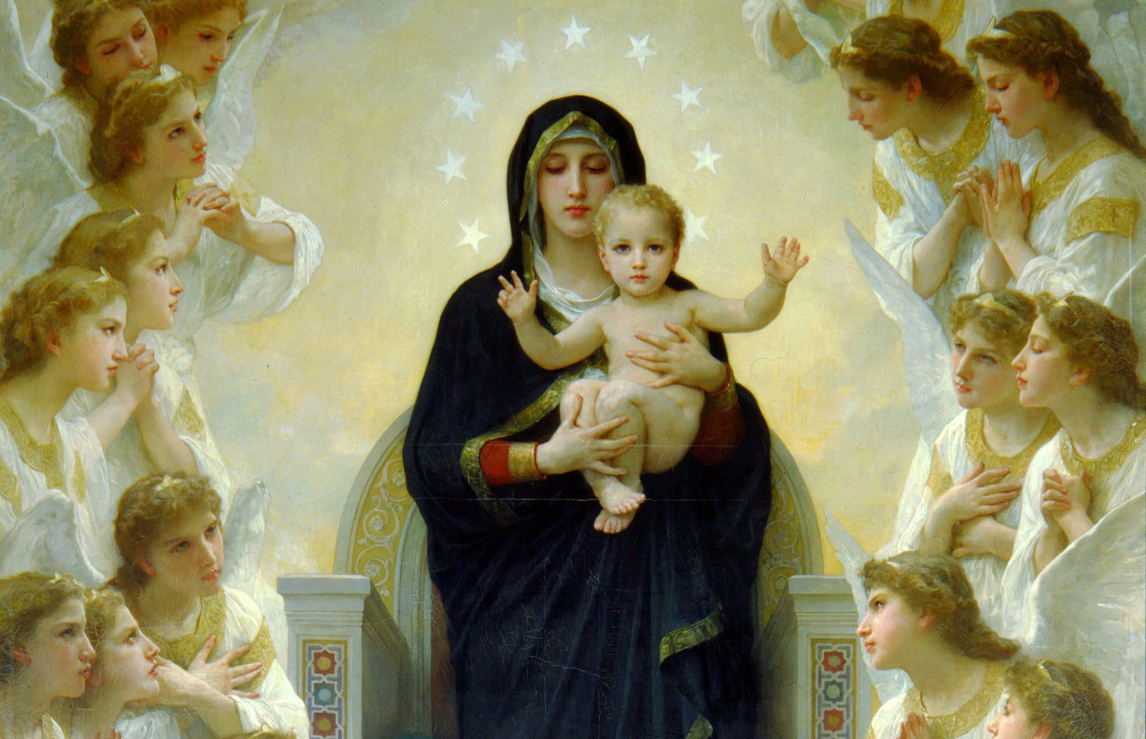 Madonna con Gesù Bambino e angeli, 1627x1049 HD Ready, Desktop
