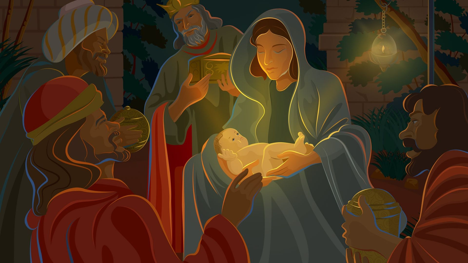 Natività Gesù Bambino cartone, 1920x1080 Full HD 1080p, Laptop