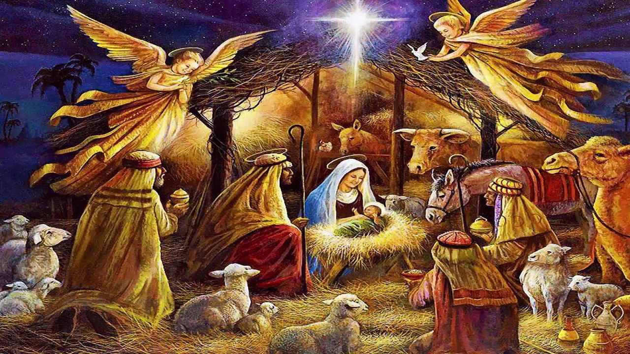 Natività Gesù Bambino con angeli, 1280x720 HD, Desktop