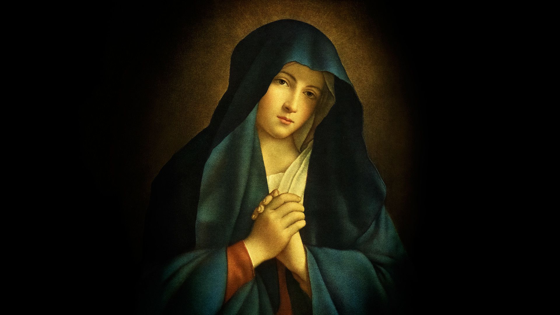 Madonna in preghiera, dipinto religioso, 1920x1080 Full HD, Desktop