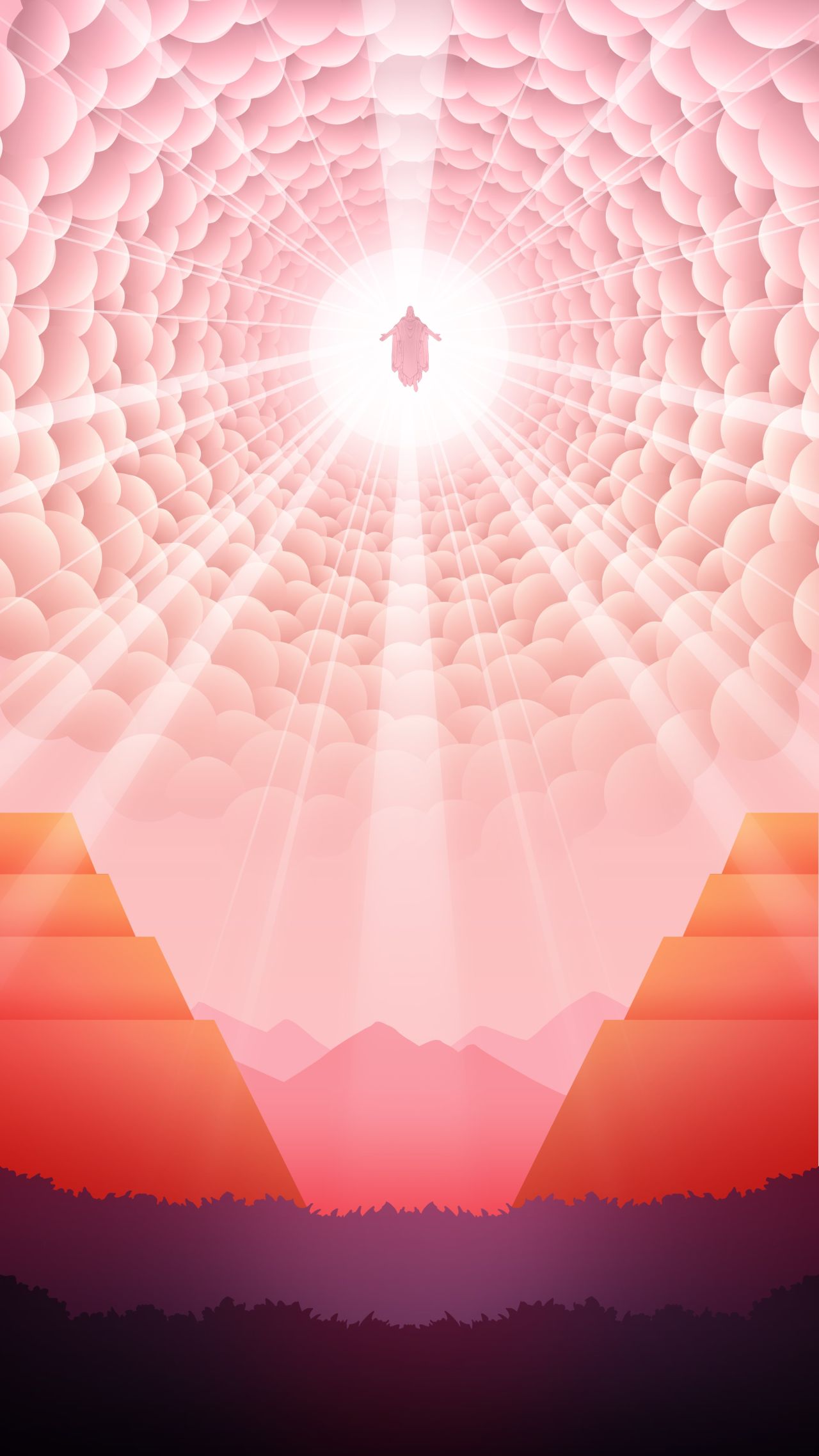 Gesù Cristo luce divina montagne, 1280x2276 Full HD Verticale, iPhone