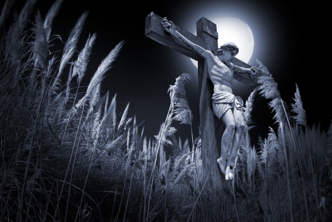Crocifissione Gesù Cristo notturna, 1148x768 HD, Laptop