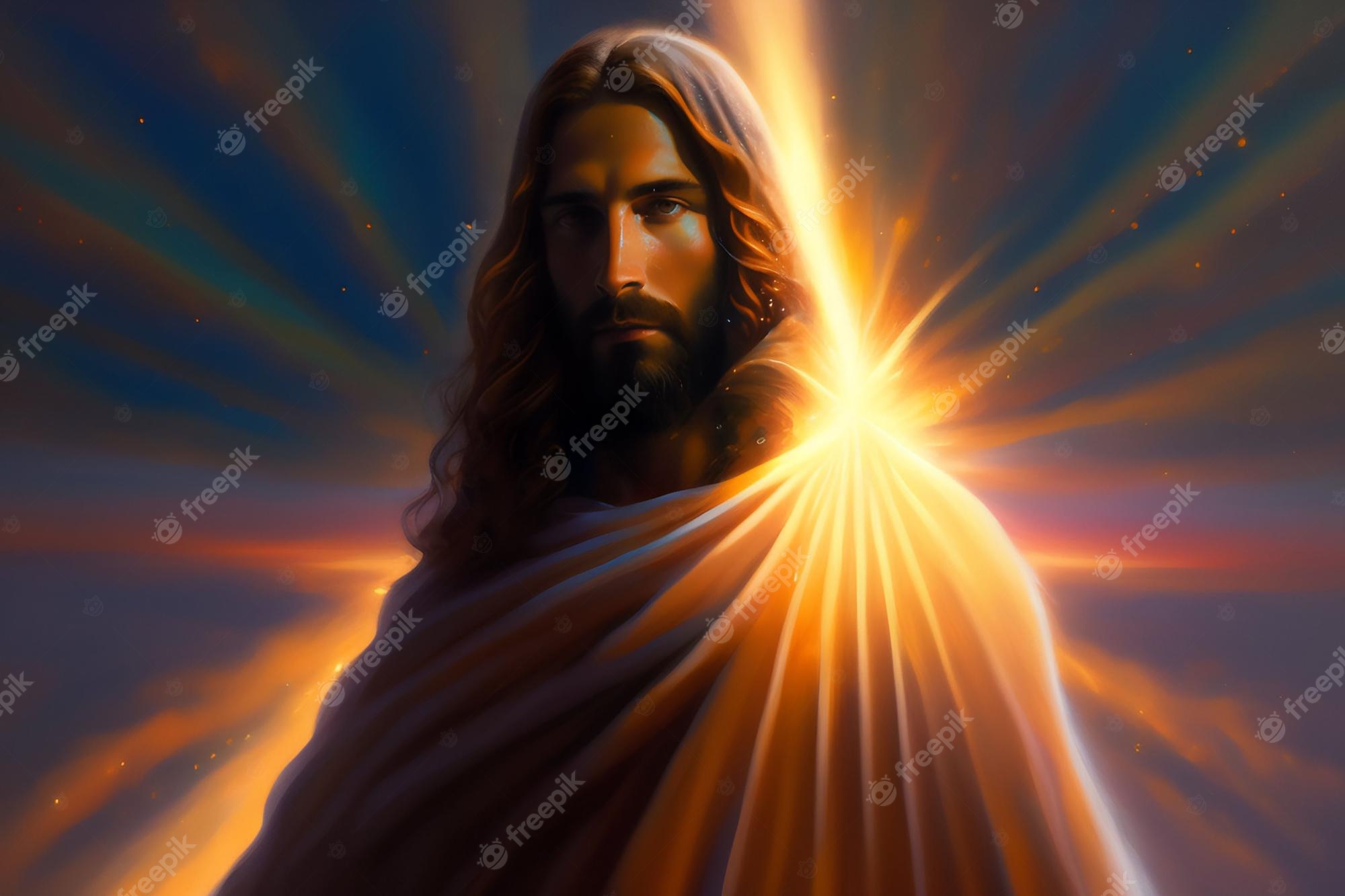 Gesù Cristo raggi luce, 2000x1333 2K, Desktop