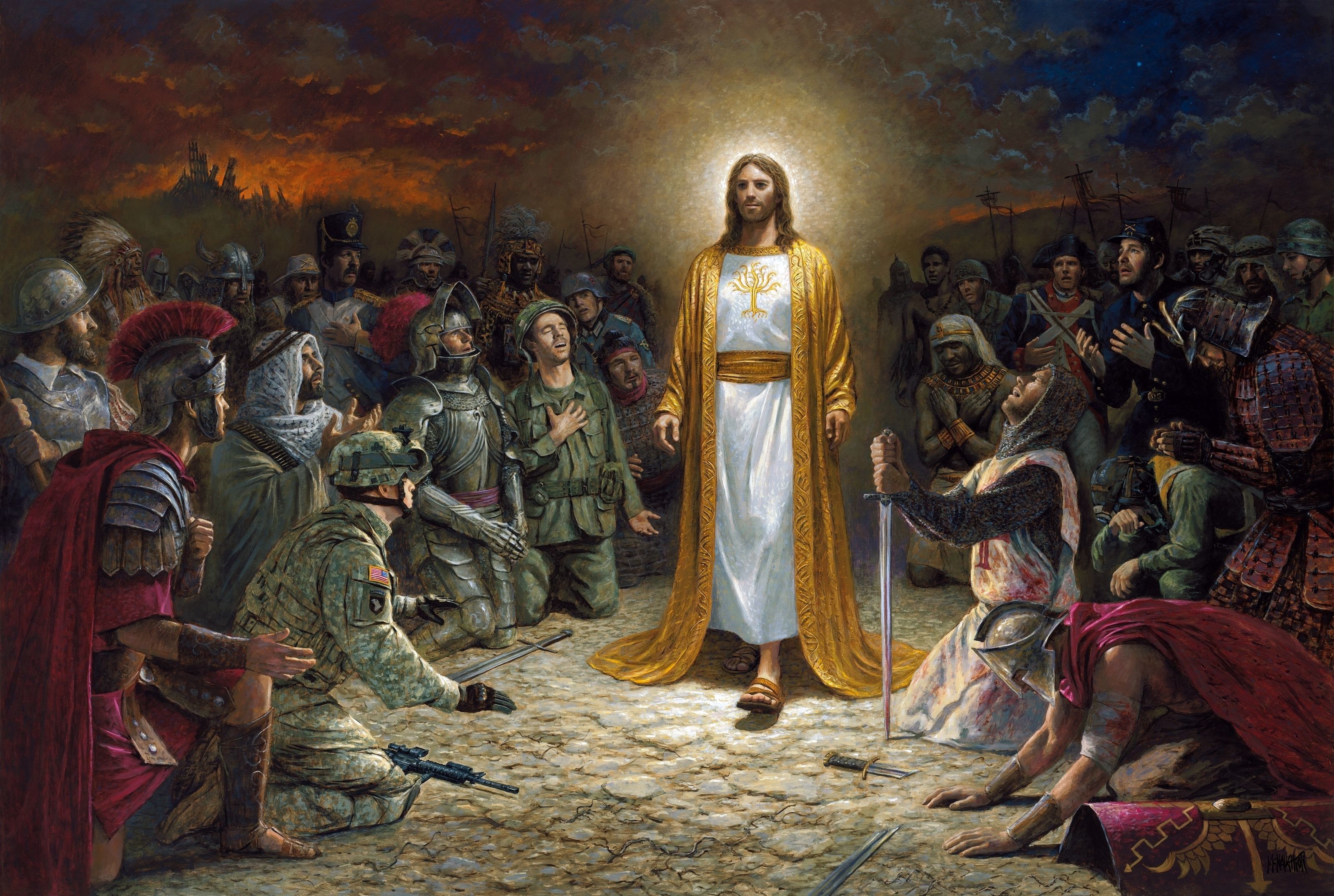 Gesù Cristo circondato dalla folla, 3200x2150 WQXGA, Desktop