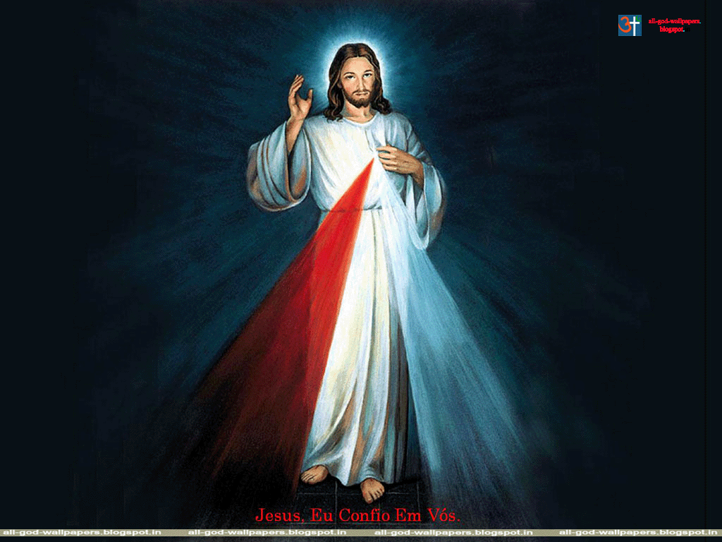 Gesù Misericordioso, luce bianca rossa, 1024x768 HD, iMac