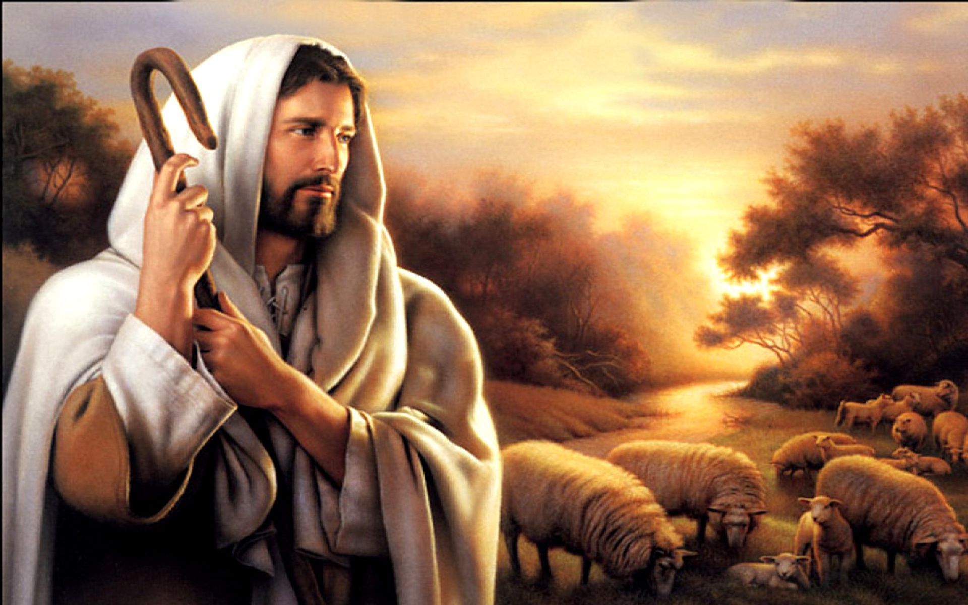 Gesù Cristo con pecore, 1920x1200 Full HD+, PC Desktop