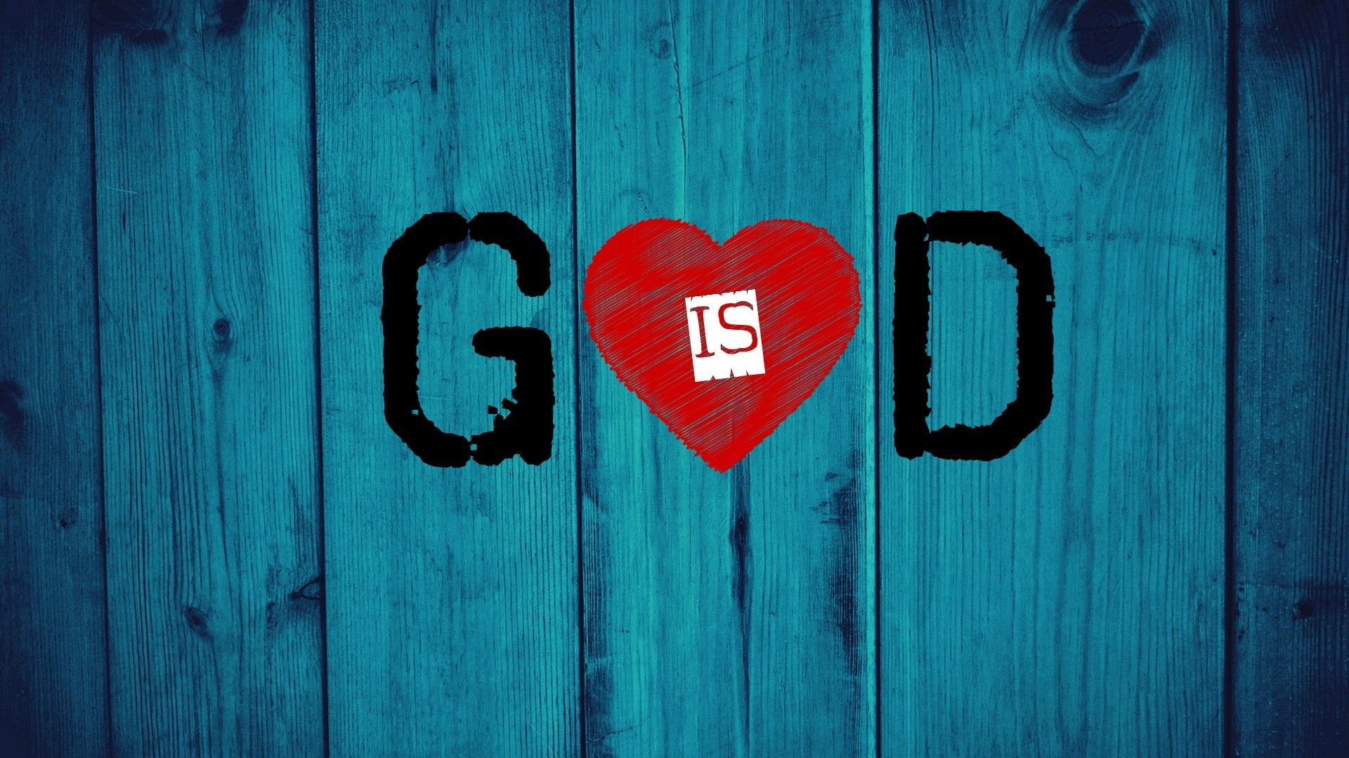 Scritta God Is love su legno, 1920x1080 Full HD 1080p, Laptop
