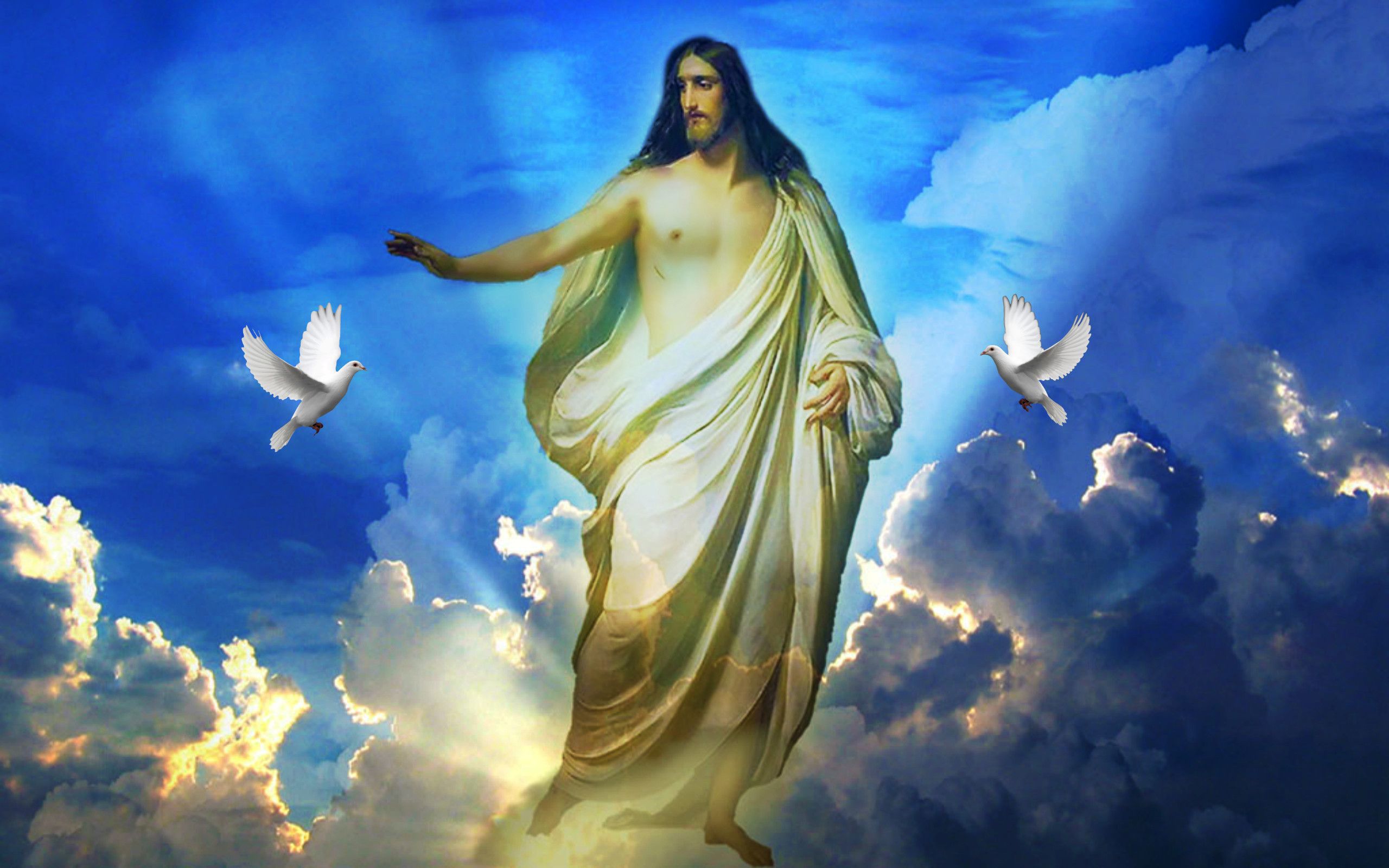 Gesù tra nuvole e colombe, 2560x1600 WQXGA, Desktop