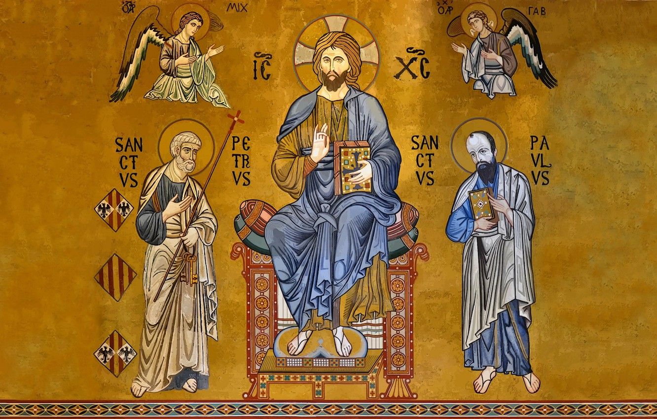Mosaico bizantino Cristo Pantocratore, 1332x850 720p, Laptop