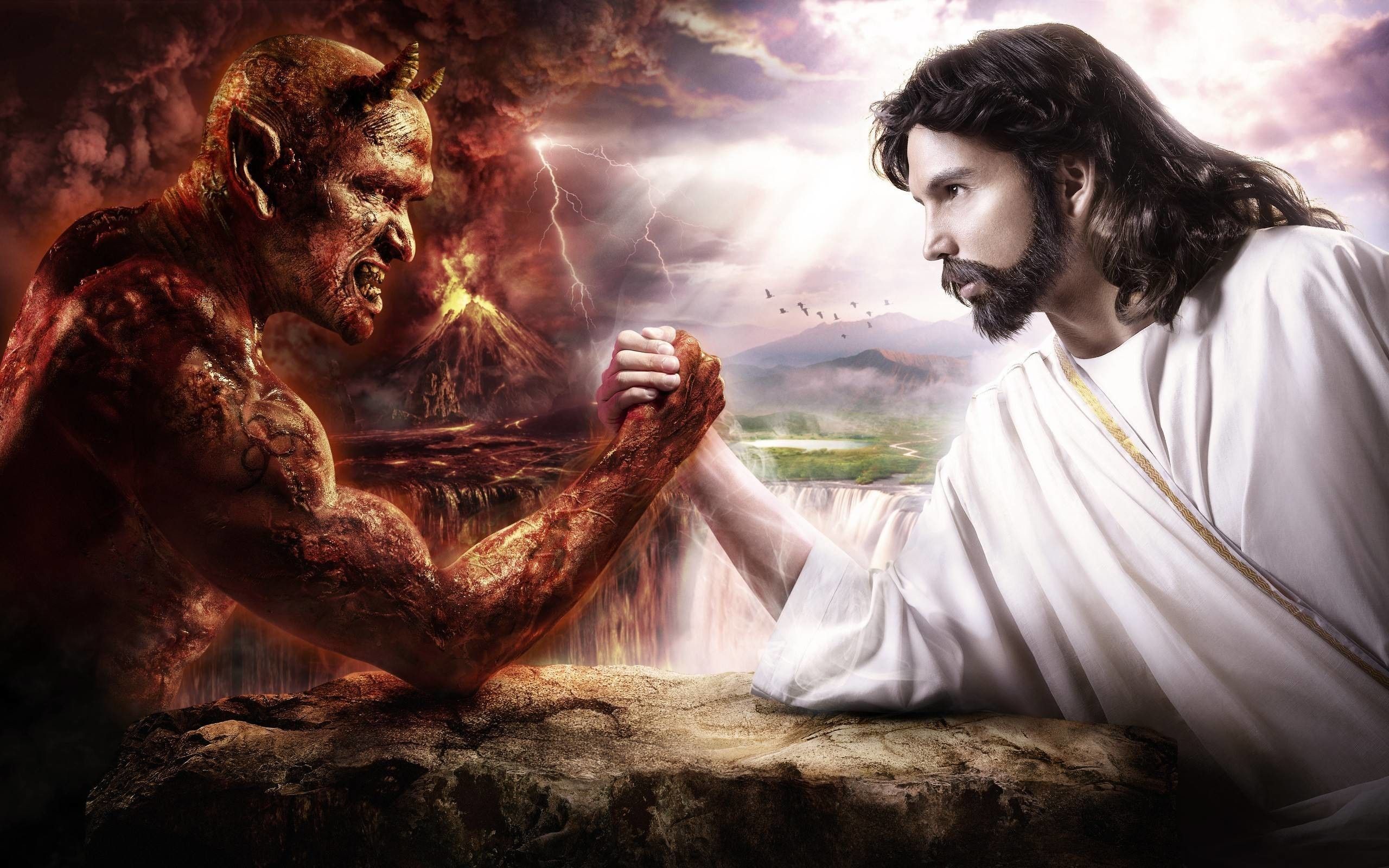 Gesù vs demonio braccio di ferro, 2560x1600 WQXGA, MacBook Pro