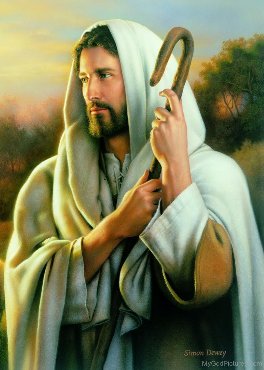 Gesù Cristo con bastone pastorale, 857x1200 Verticale, POCO