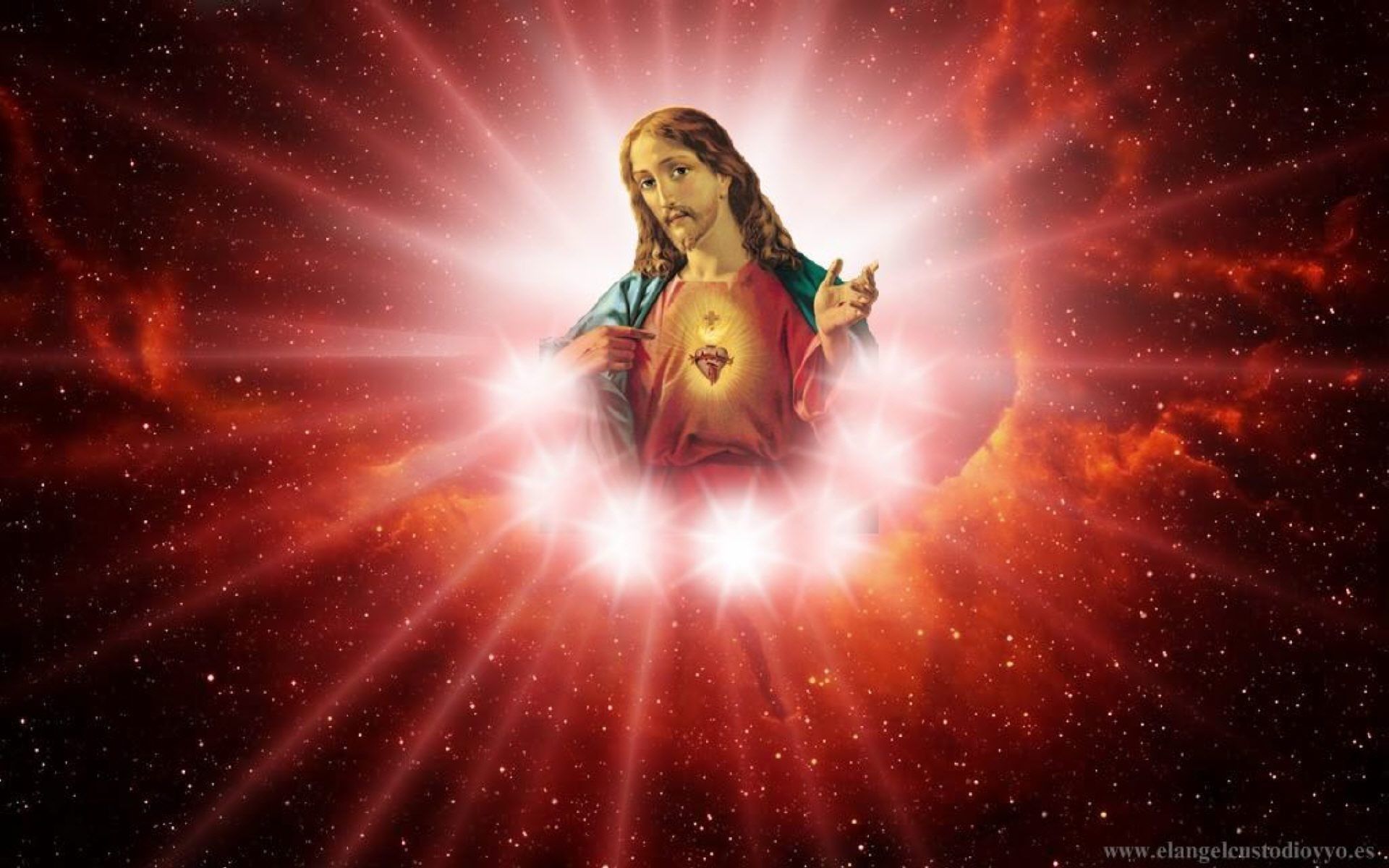 Gesù Sacro Cuore luminoso, 1920x1200 Full HD+ WUXGA, Laptop