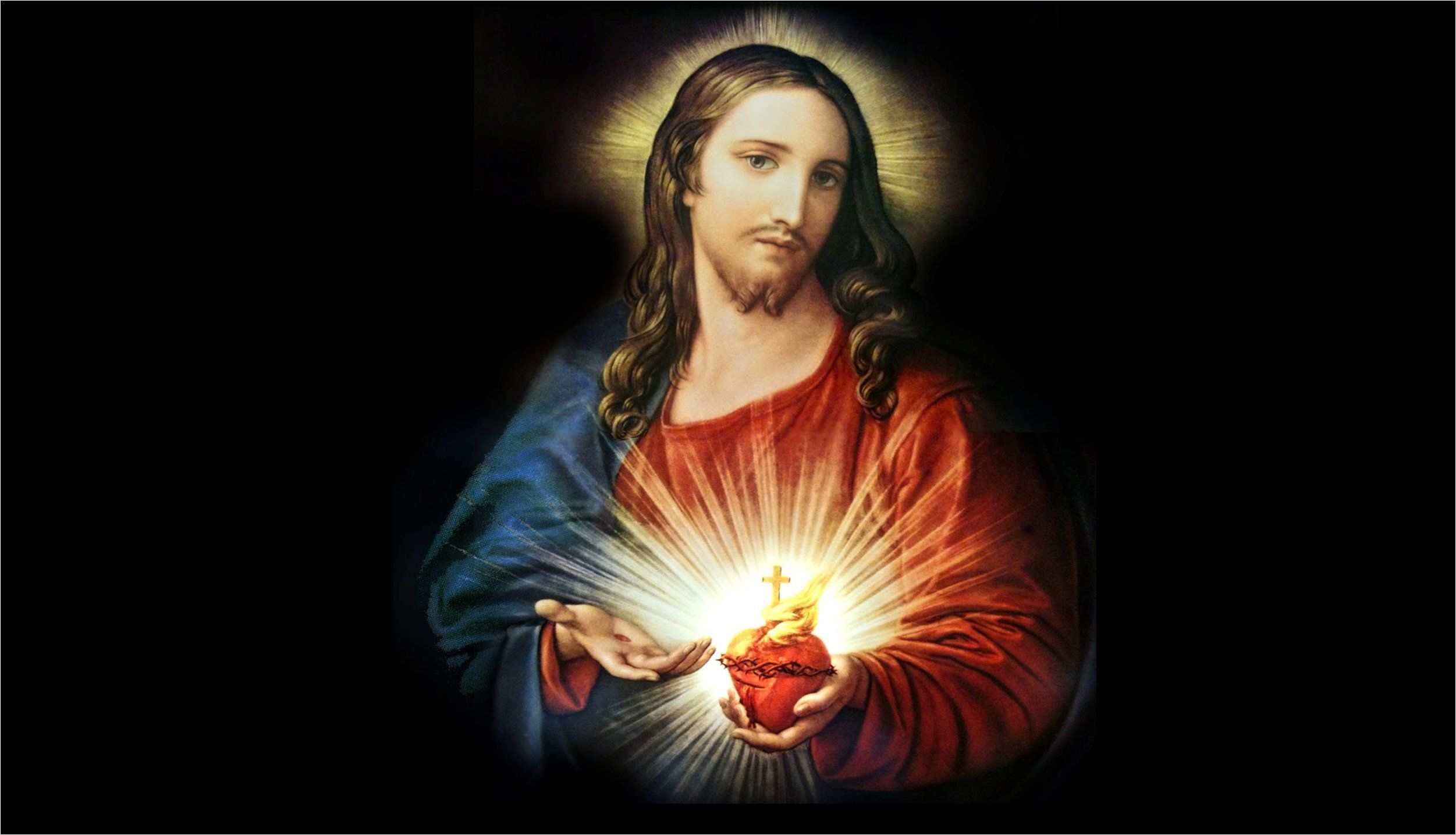 Gesù Sacro Cuore luminoso, 2502x1435 alta risoluzione, Desktop
