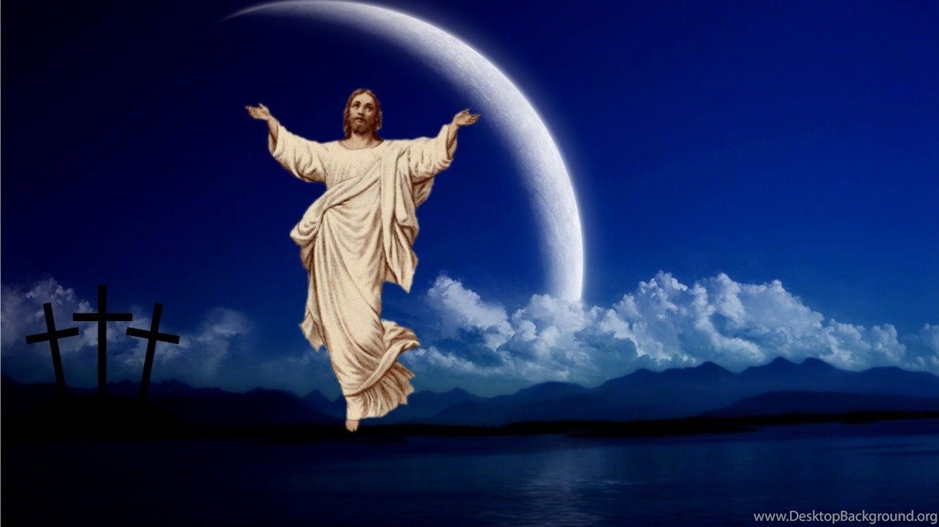Gesù Cristo luna notte, 1366x768 HD, Desktop