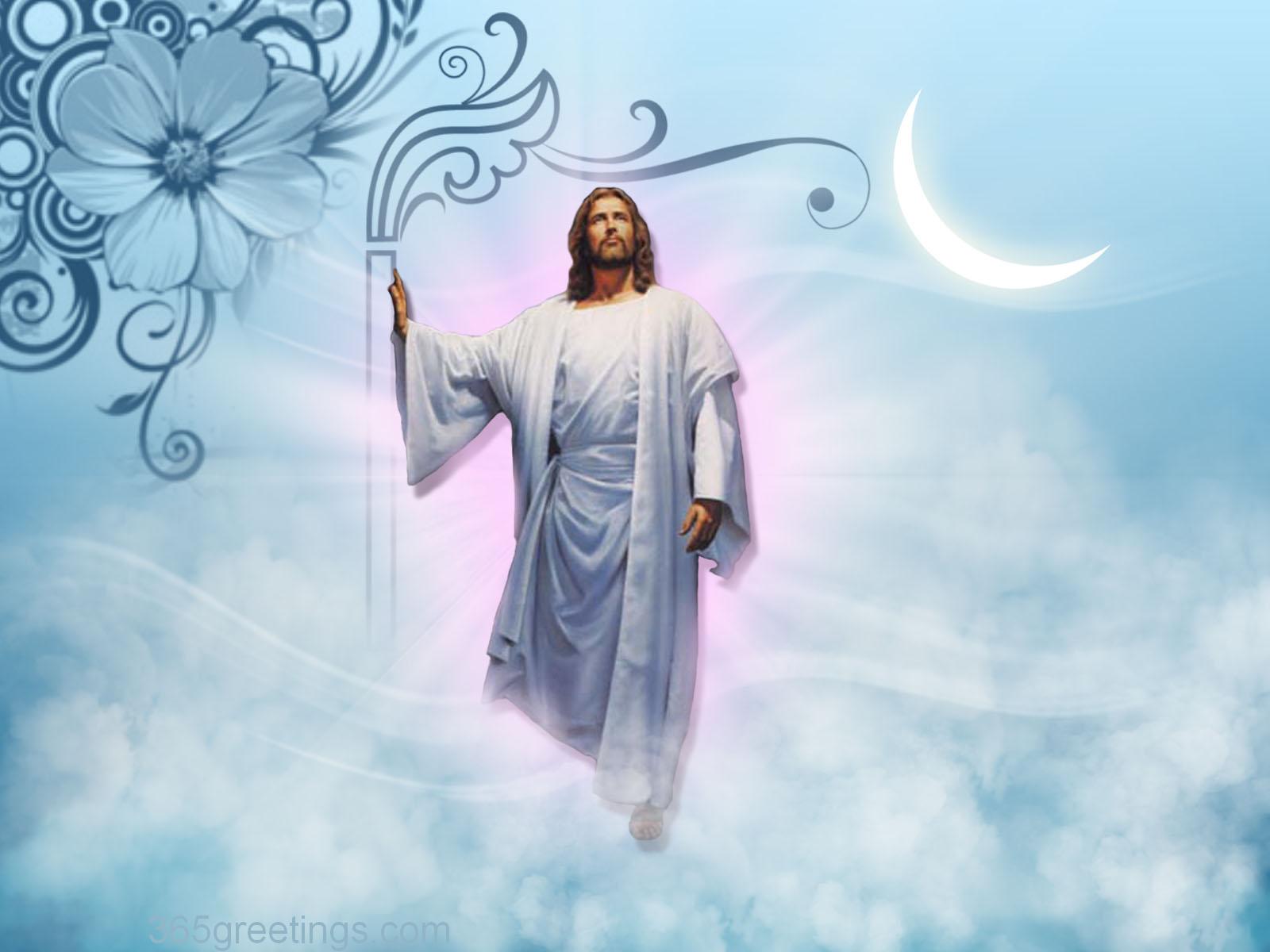 Gesù Cristo tra nuvole e luna, 1600x1200 HD Ready, Desktop