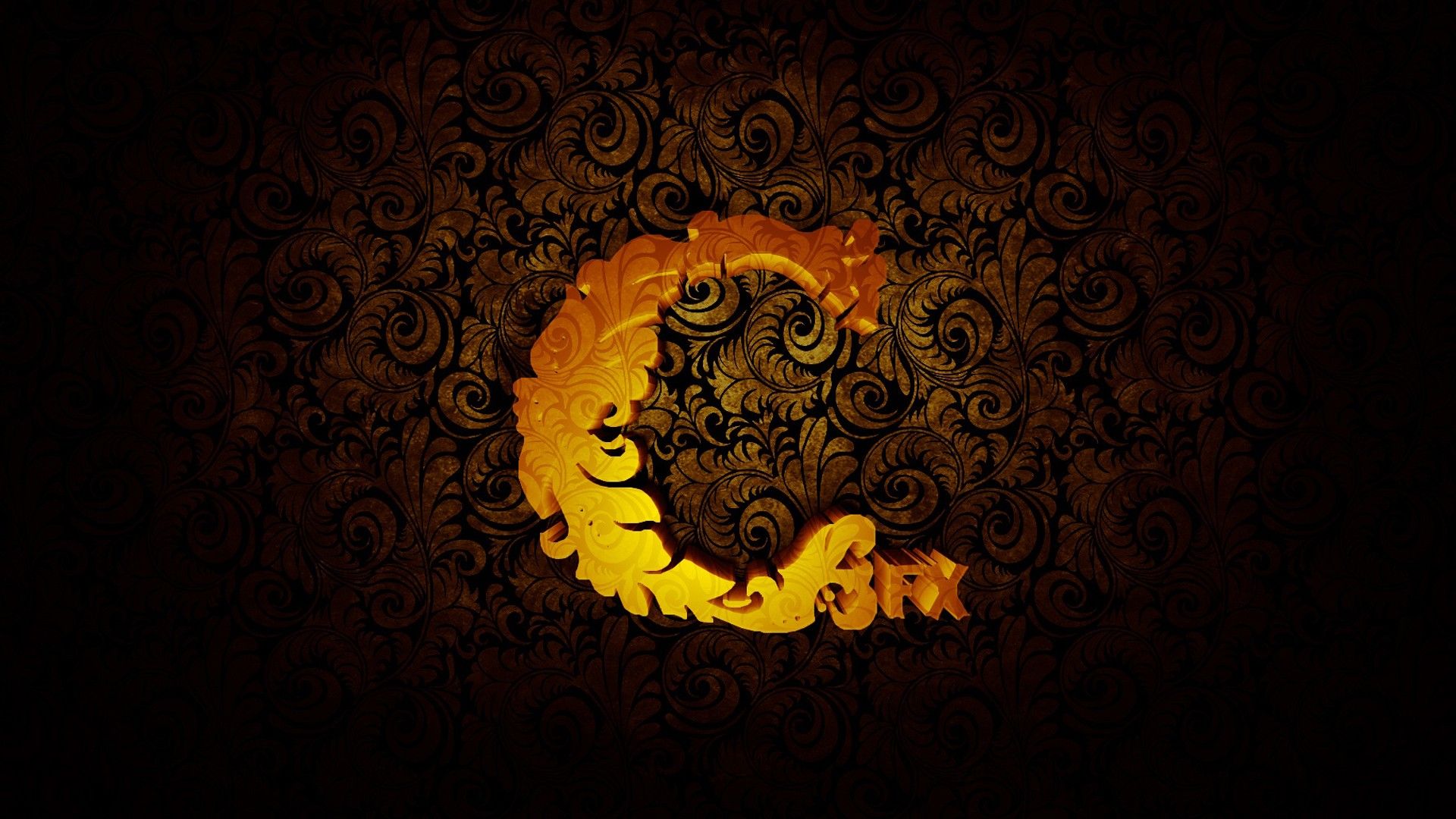Logo dorato 3D ornamentale, 1920x1080 Full HD 1080p, Laptop