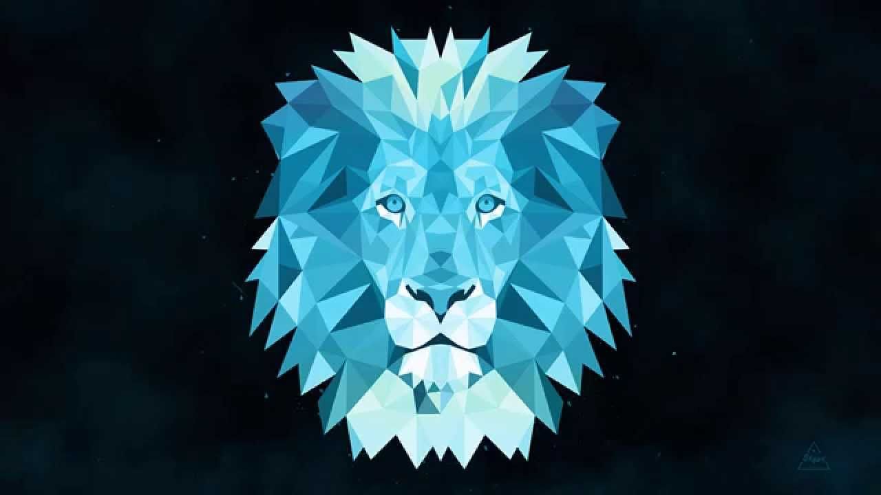 Leone geometrico blu poligonale, 1280x720 HD, Desktop