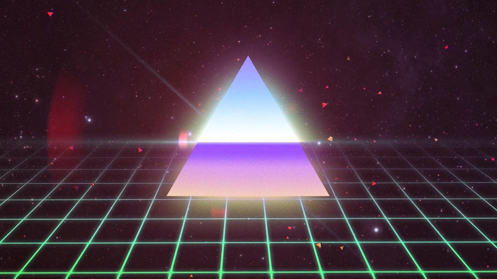 Piramide neon retrowave anni 80, 1920x1080 1080p, PC Desktop