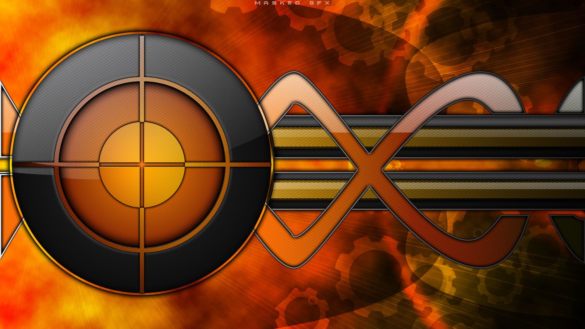 Mirino grafico astratto arancione, 1920x1080 1080p, Desktop