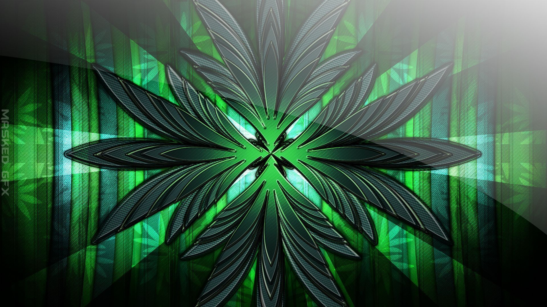 Foglia di cannabis astratta verde, 1920x1080 Full HD, Desktop