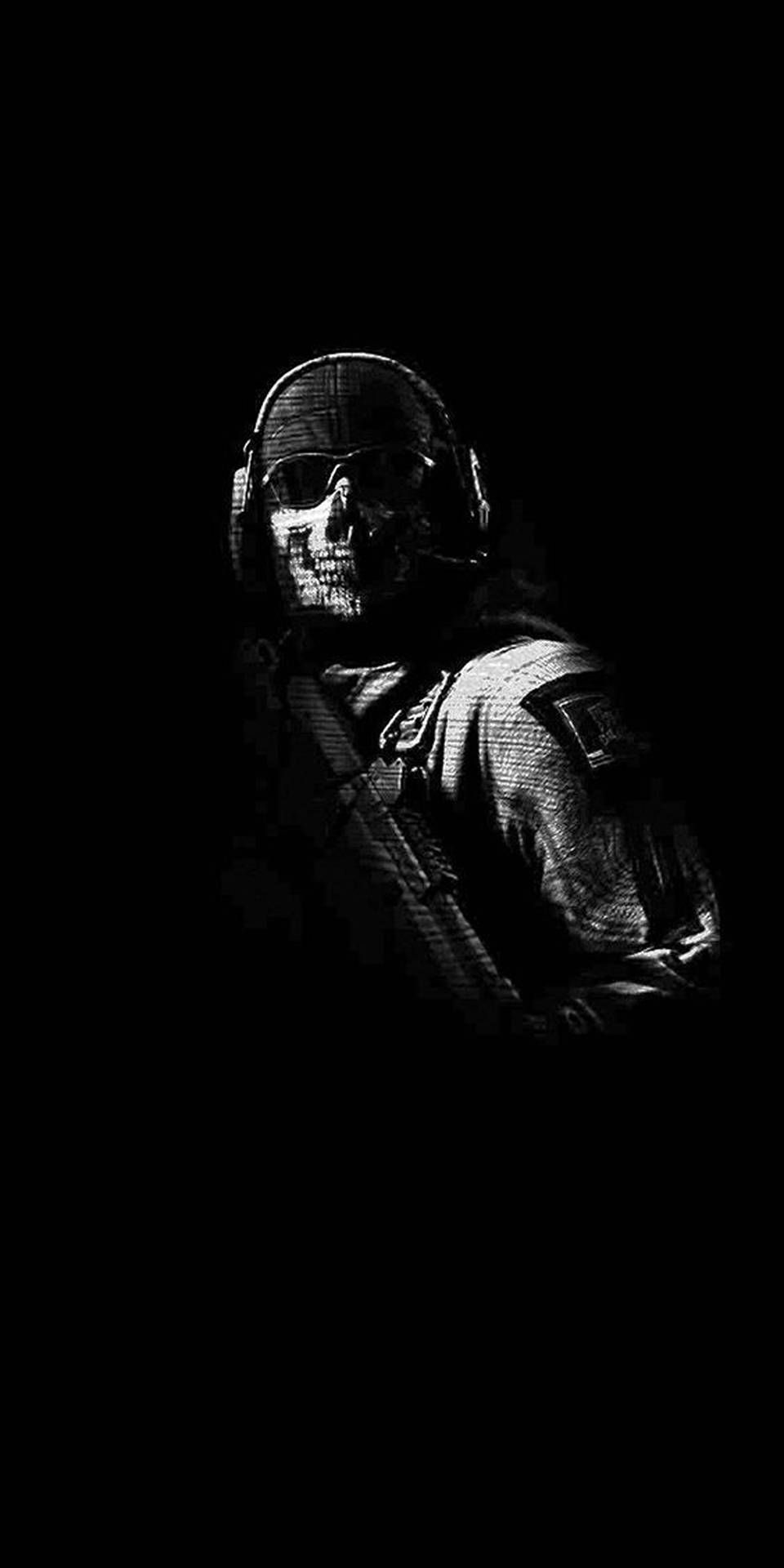 Ghost maschera teschio Call of Duty, sparatutto FPS, 960x1920 Verticale, Telefono