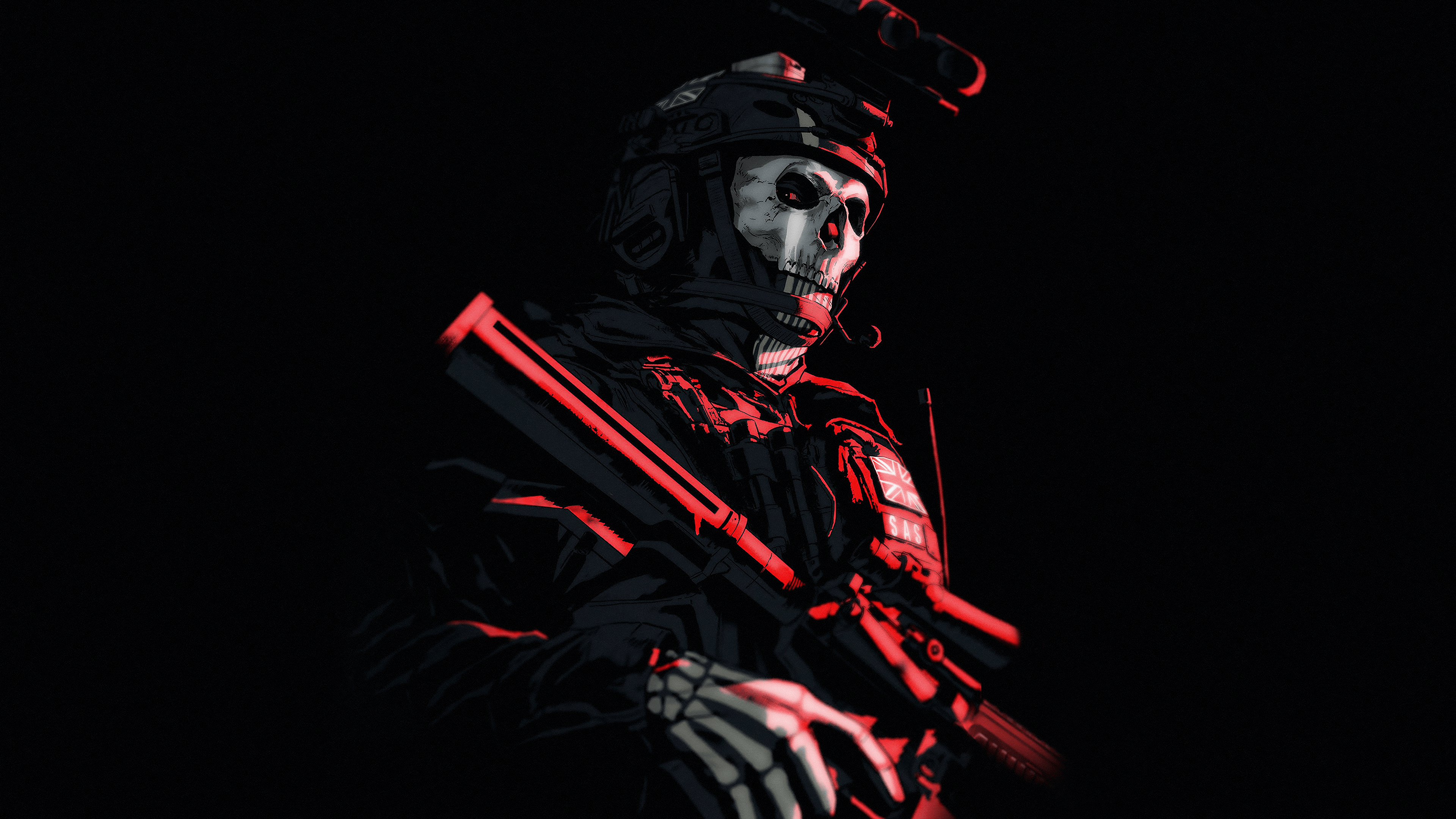 Ghost maschera teschio Call of Duty, Activision, 3840x2160 UHD, PC 4K