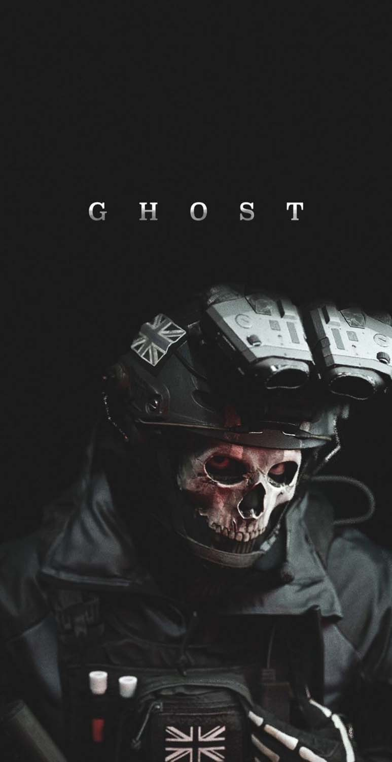 Ghost maschera teschio CoD, 773x1500 Full HD Verticale, Smartphone