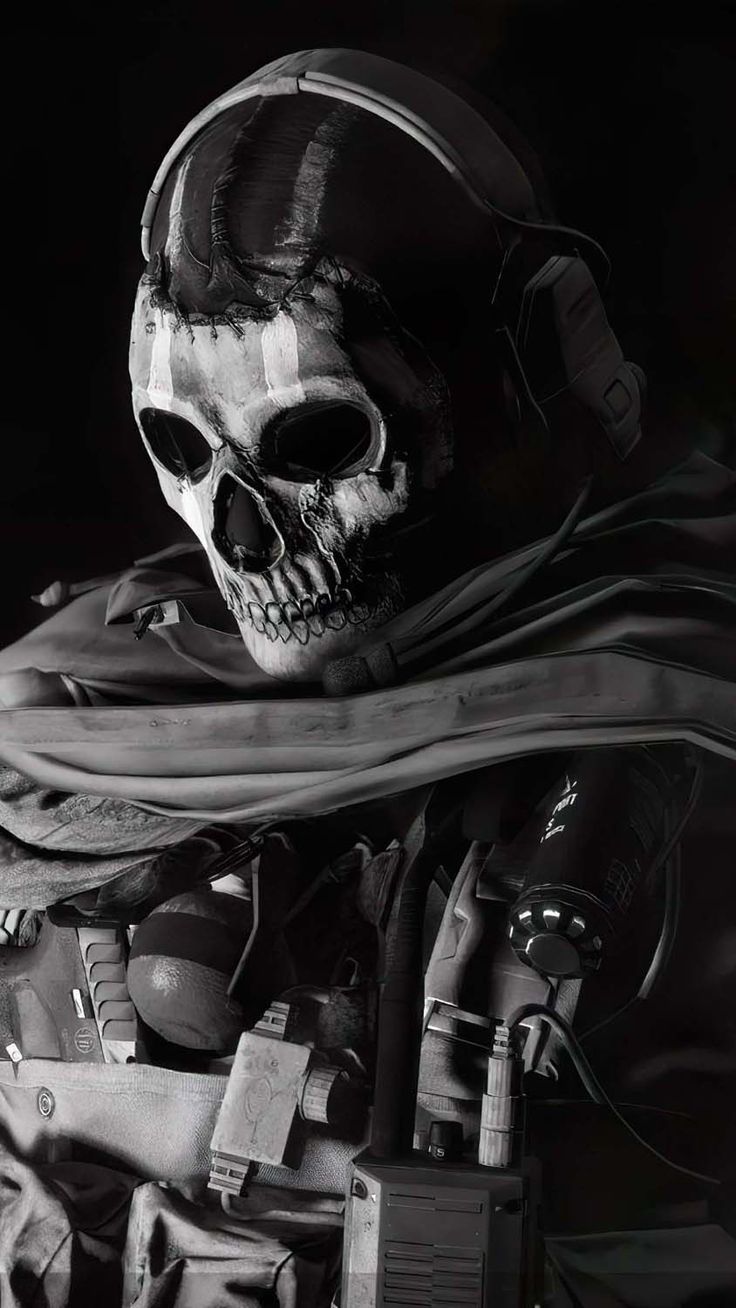 Ghost maschera teschio Call of Duty, 736x1308 Verticale, Android