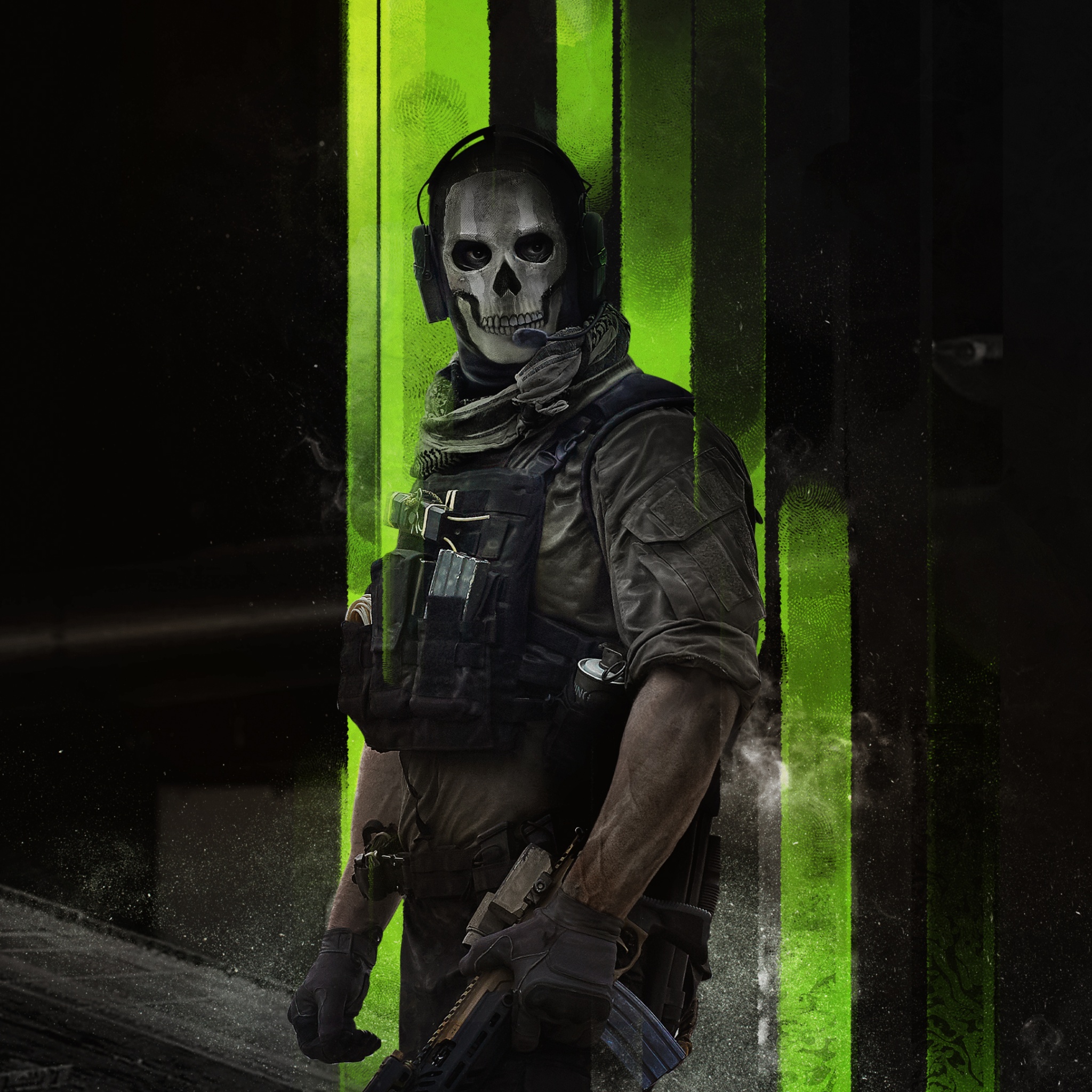 Ghost maschera teschio Call of Duty, 2048x2048 2K, Desktop