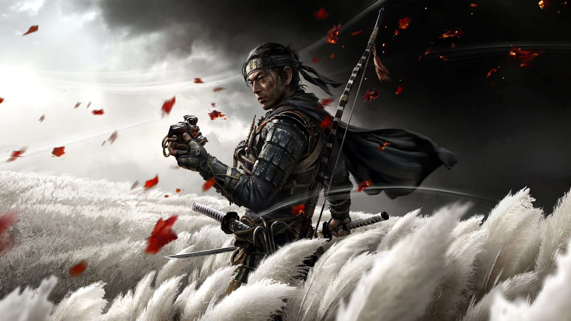 Samurai Ghost of Tsushima campo, 1920x1080 Full HD, Desktop