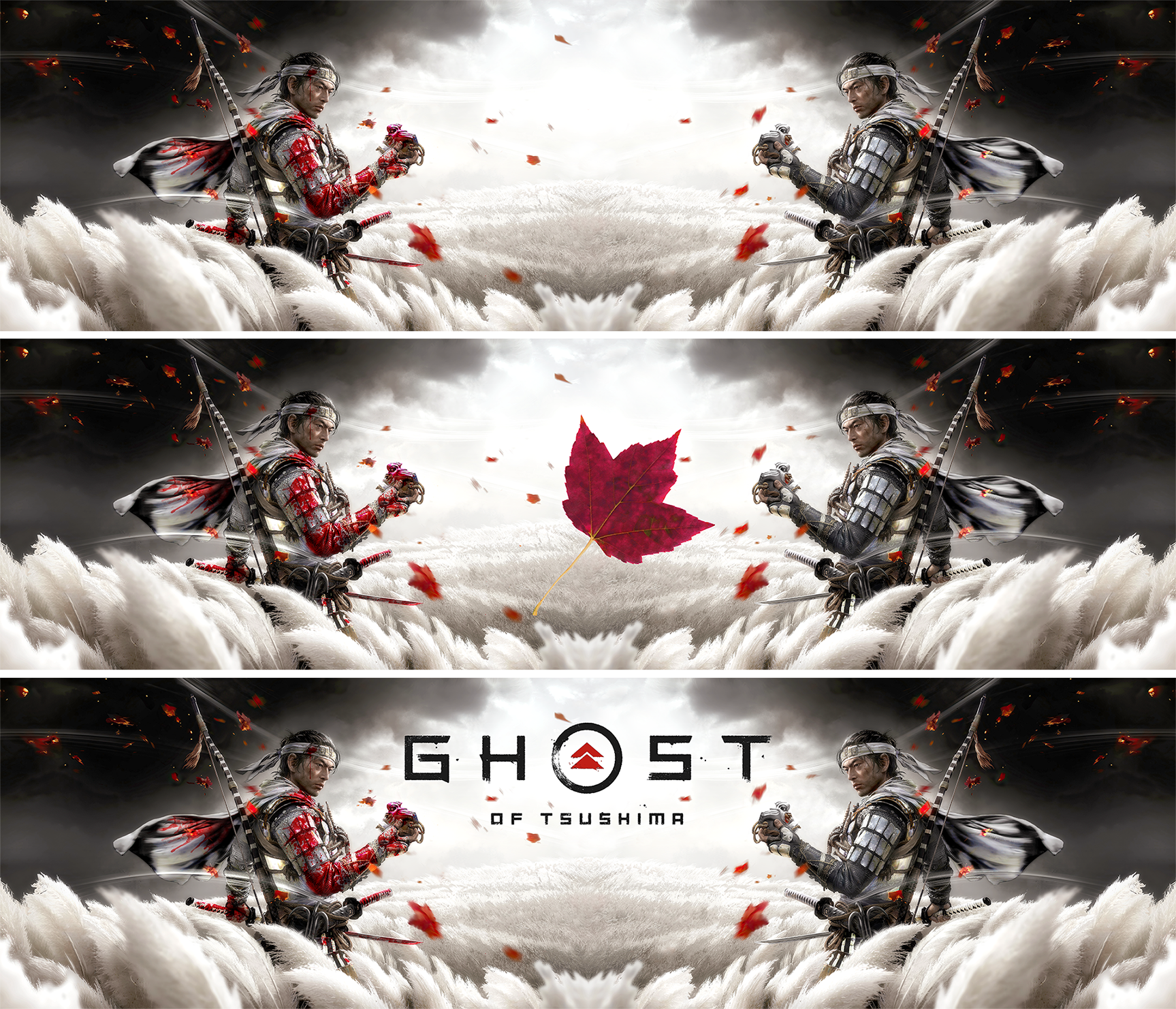 Samurai Ghost of Tsushima foglia rossa, 1727x1481 HD Ready, Desktop