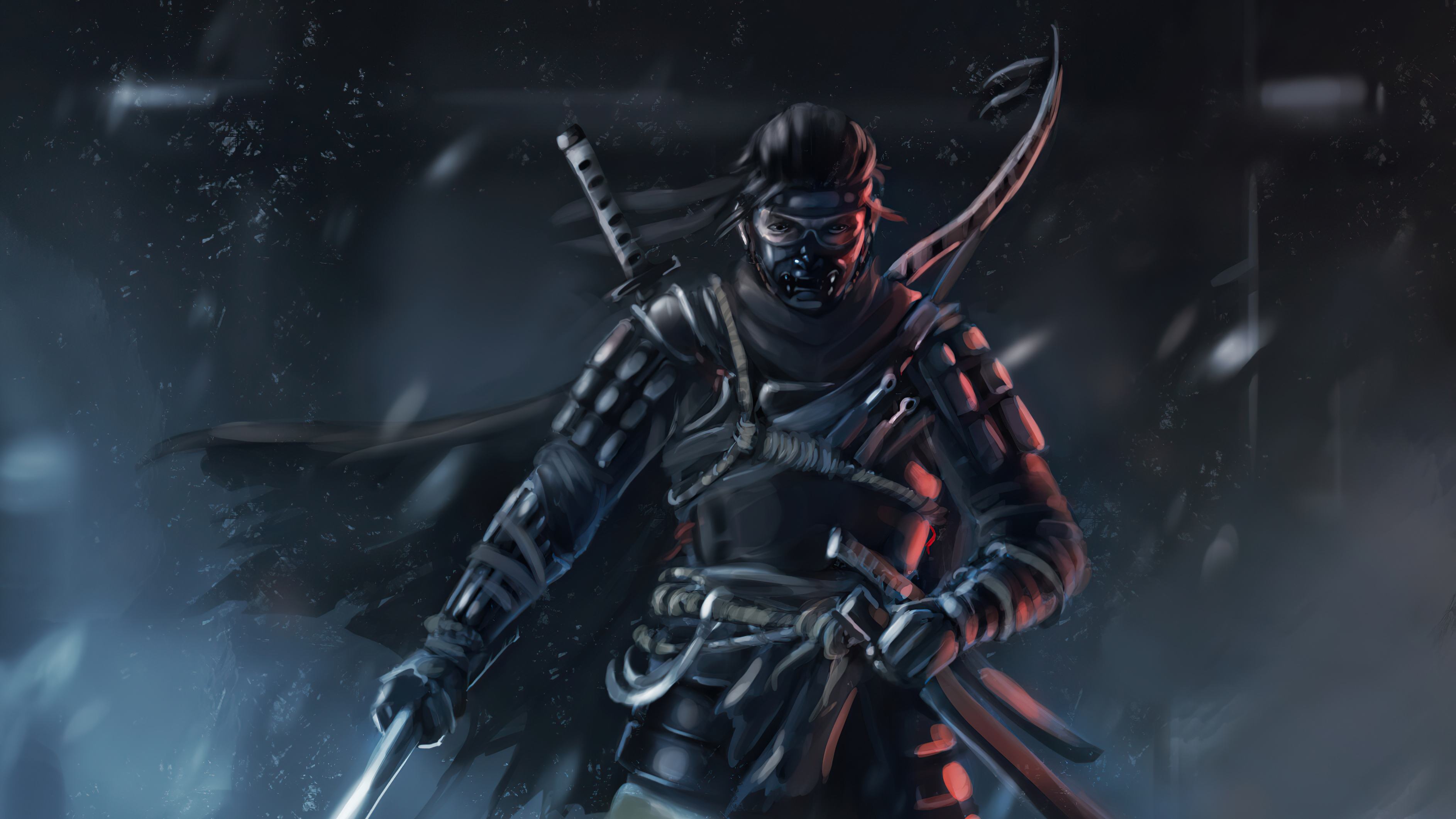 Samurai Ghost of Tsushima notte, 3772x2122 WQXGA, Desktop