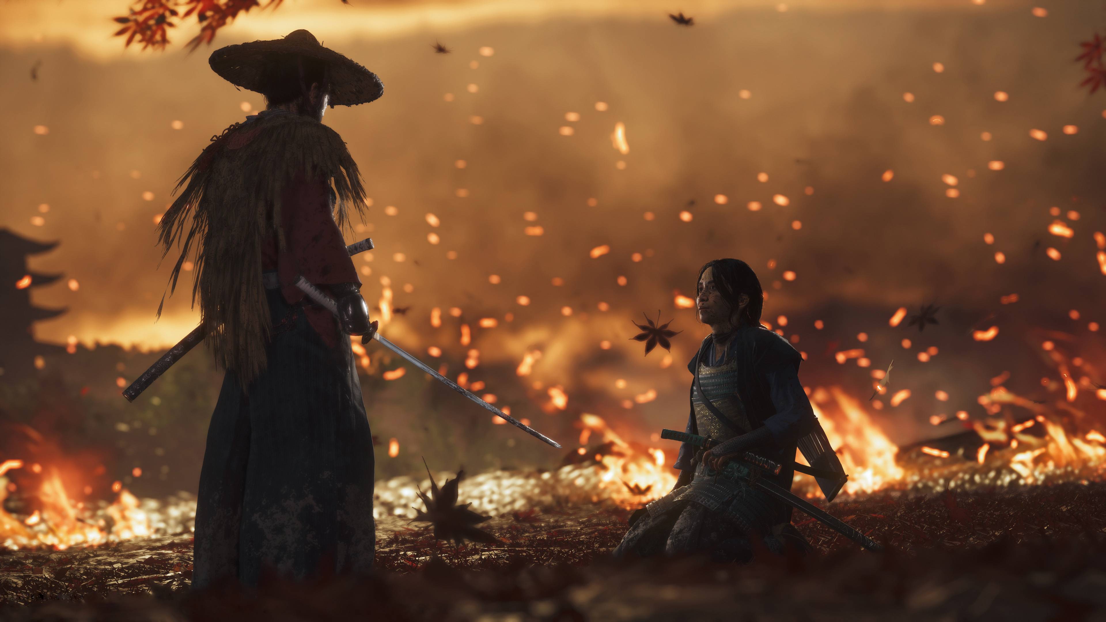Samurai duello Ghost of Tsushima, 3840x2160 Ultra HD, 4K TV