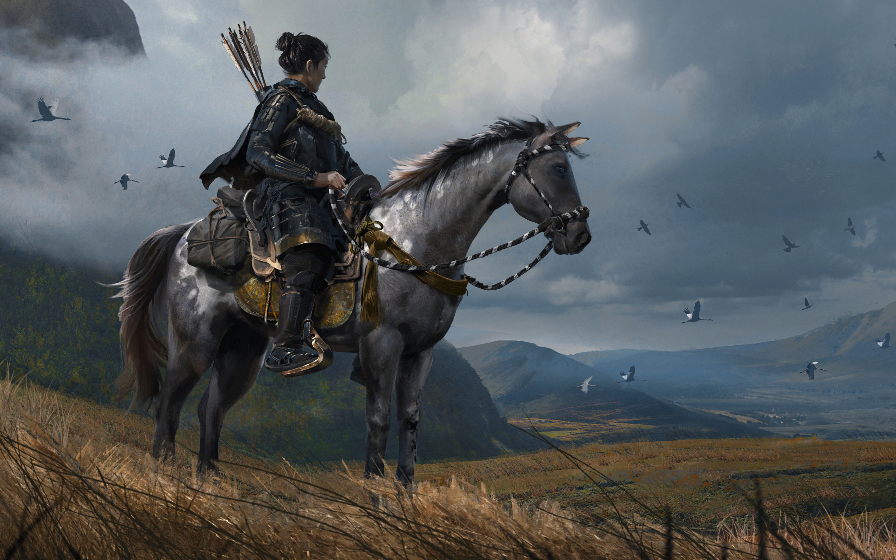 Samurai a cavallo, Ghost of Tsushima, 2880x1800 WQXGA, Desktop