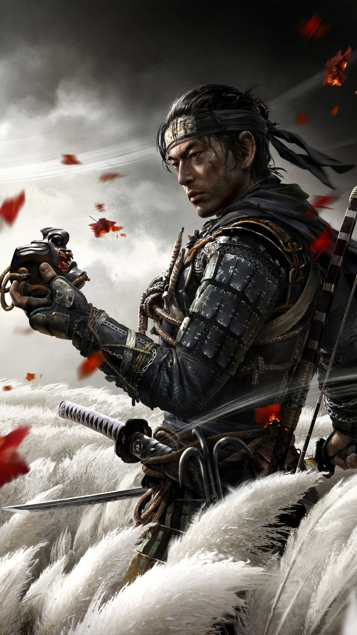 Samurai Ghost of Tsushima, 1440x2560 Full HD Verticale, iPhone