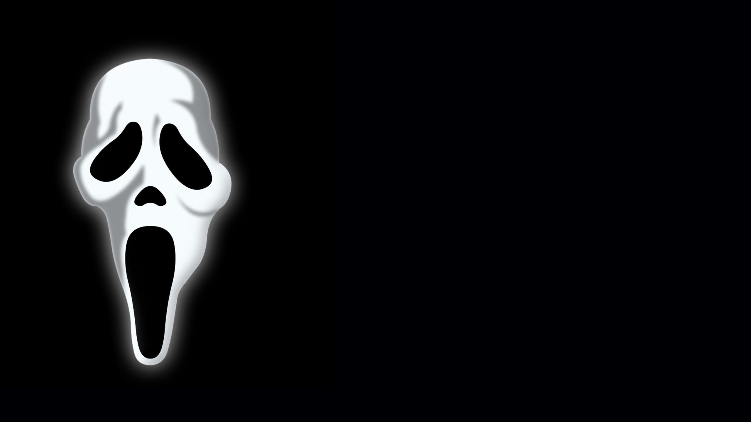 Maschera Ghostface su nero, 2560x1440 2K QHD, PC