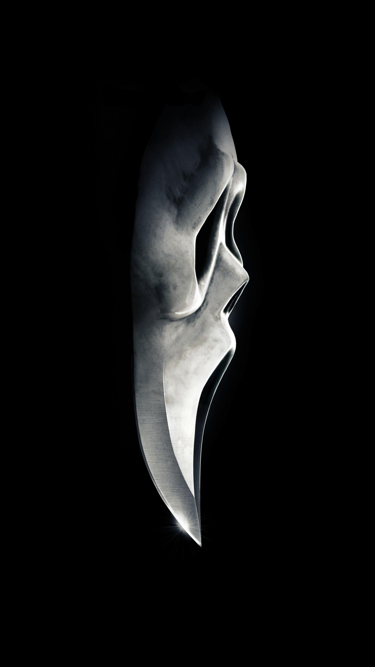 Maschera Ghostface Scream, horror slasher, 1536x2732 Verticale, Telefono