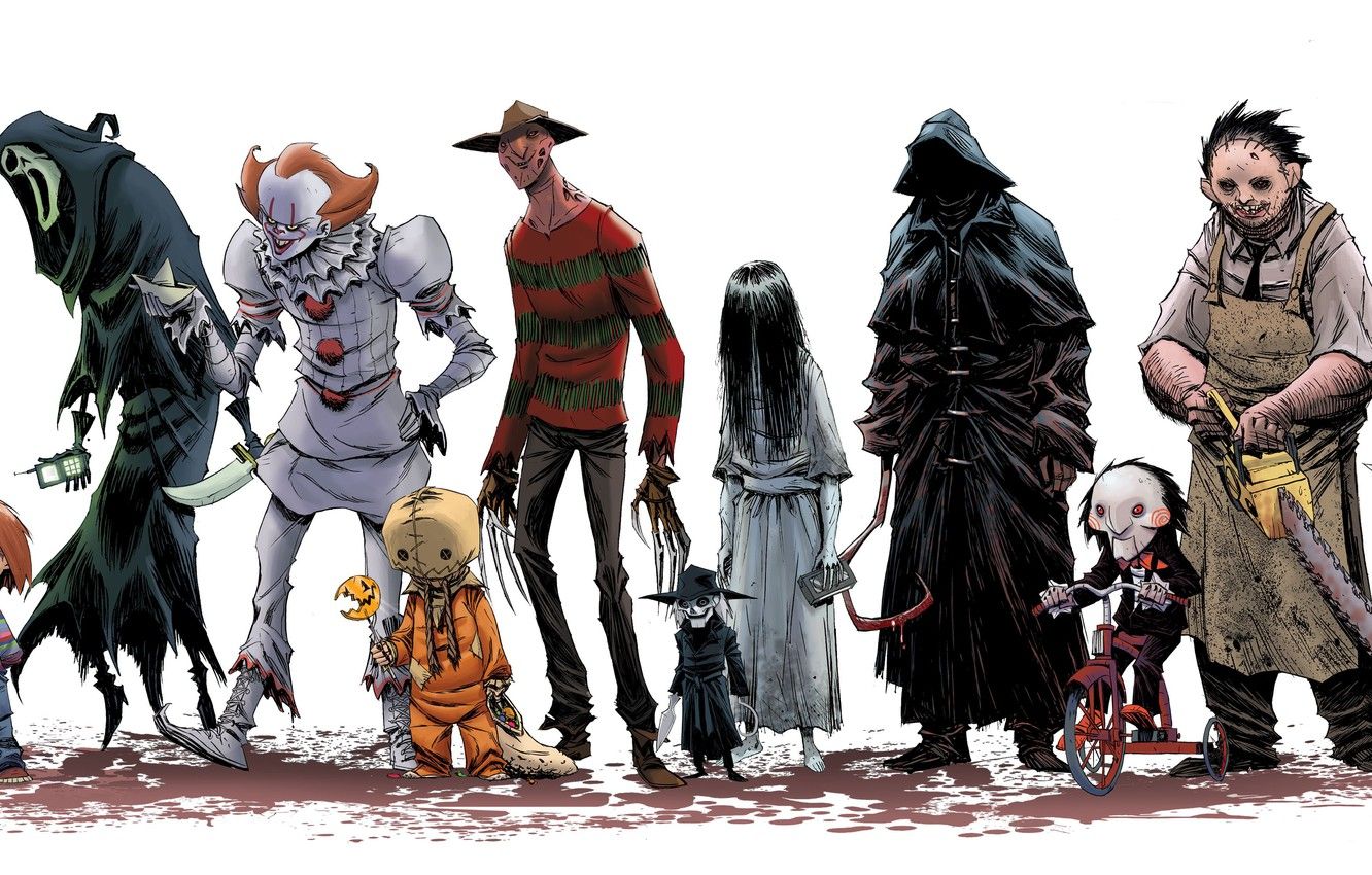 Icone horror stile cartone, 1332x850 HD, Desktop
