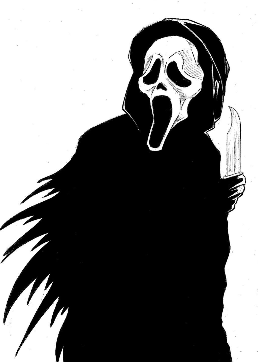 Ghostface Scream con coltello, 1024x1438 Verticale, Mobile