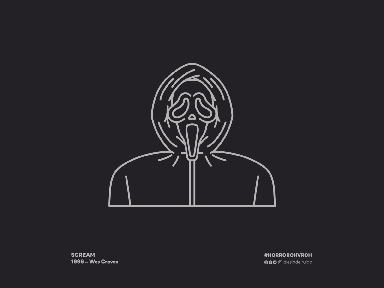 Ghostface Scream illustrazione minimale, 1600x1200 HD, Lenovo Legion