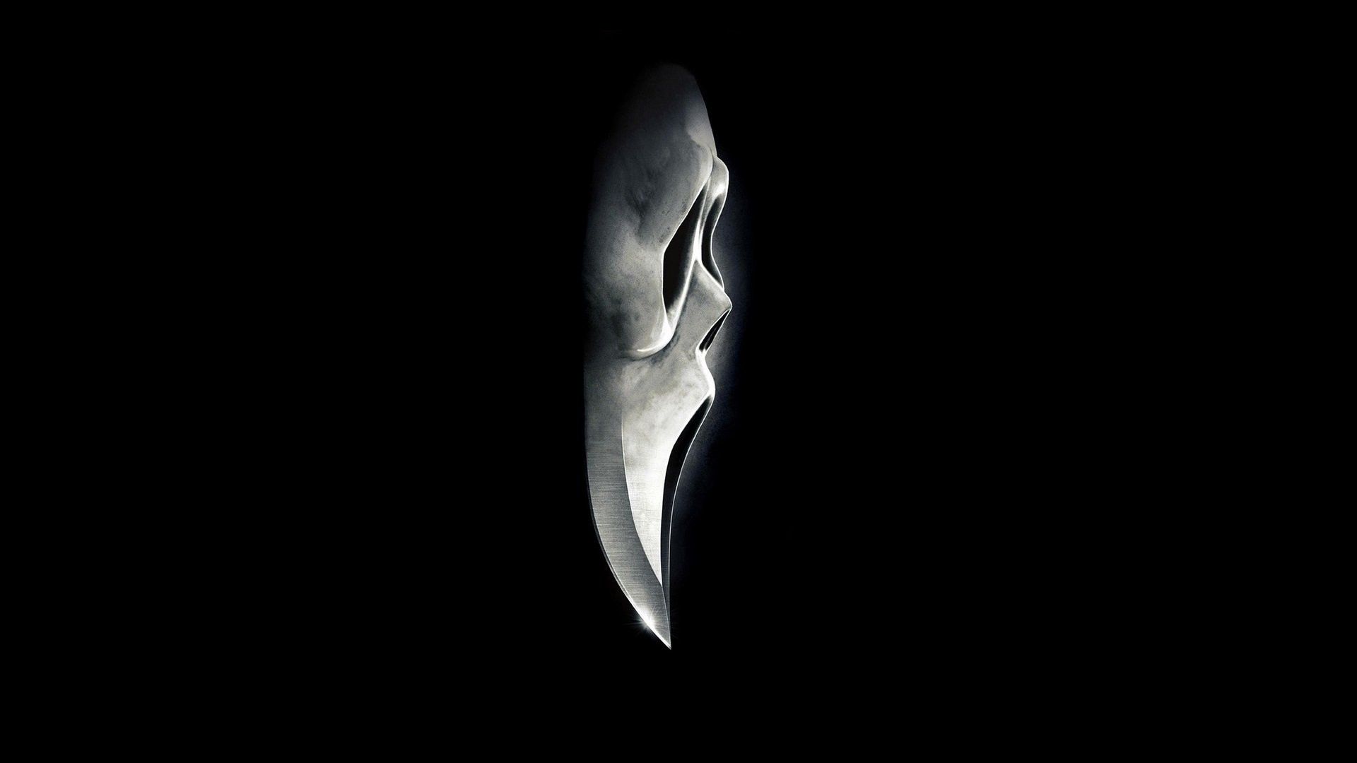 Maschera Ghostface Scream, sfondo nero, horror slasher, 1920x1080 1080p, Laptop