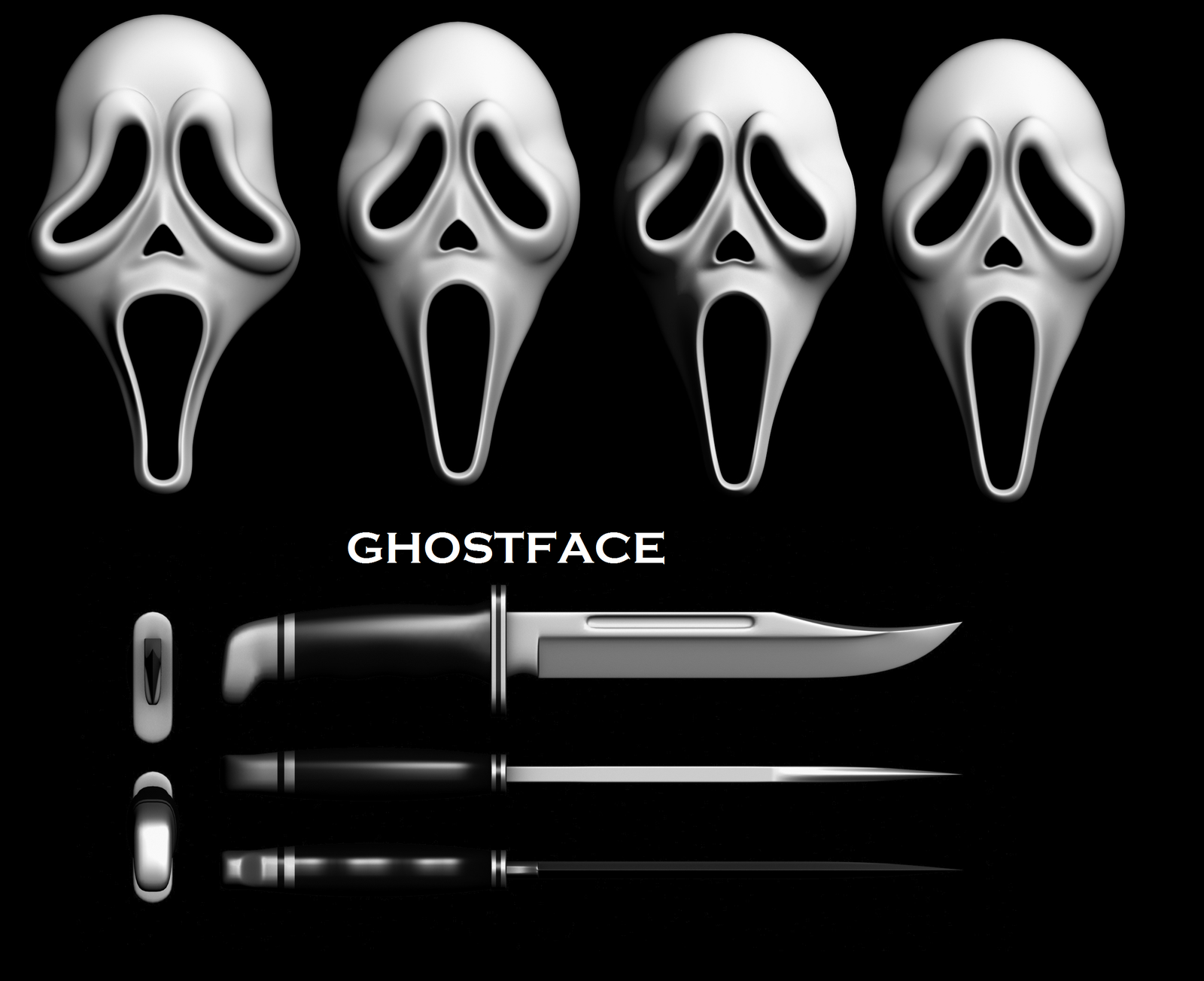 Maschere Ghostface e coltello, 1600x1303 HD Ready, Desktop