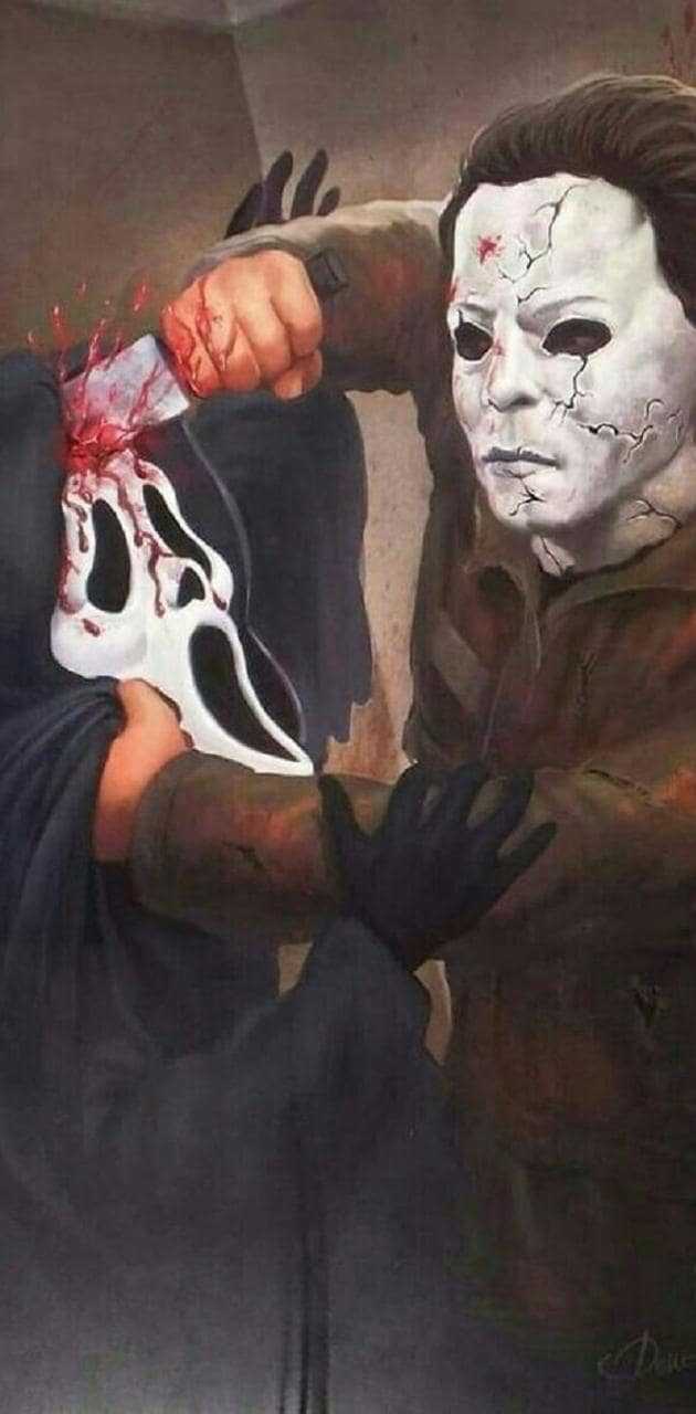 Michael Myers contro Ghostface, 630x1280 Full HD Verticale, iPhone
