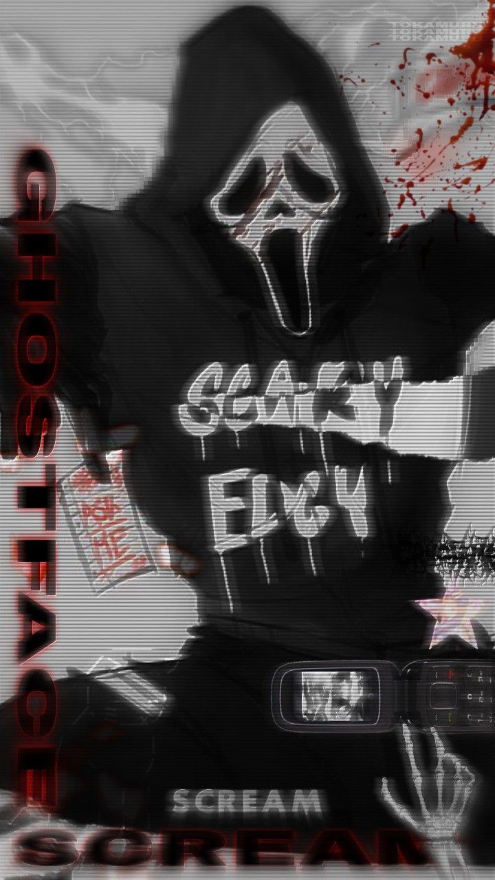 Ghostface maschera Scream nero, 720x1279 Full HD Verticale, iPhone