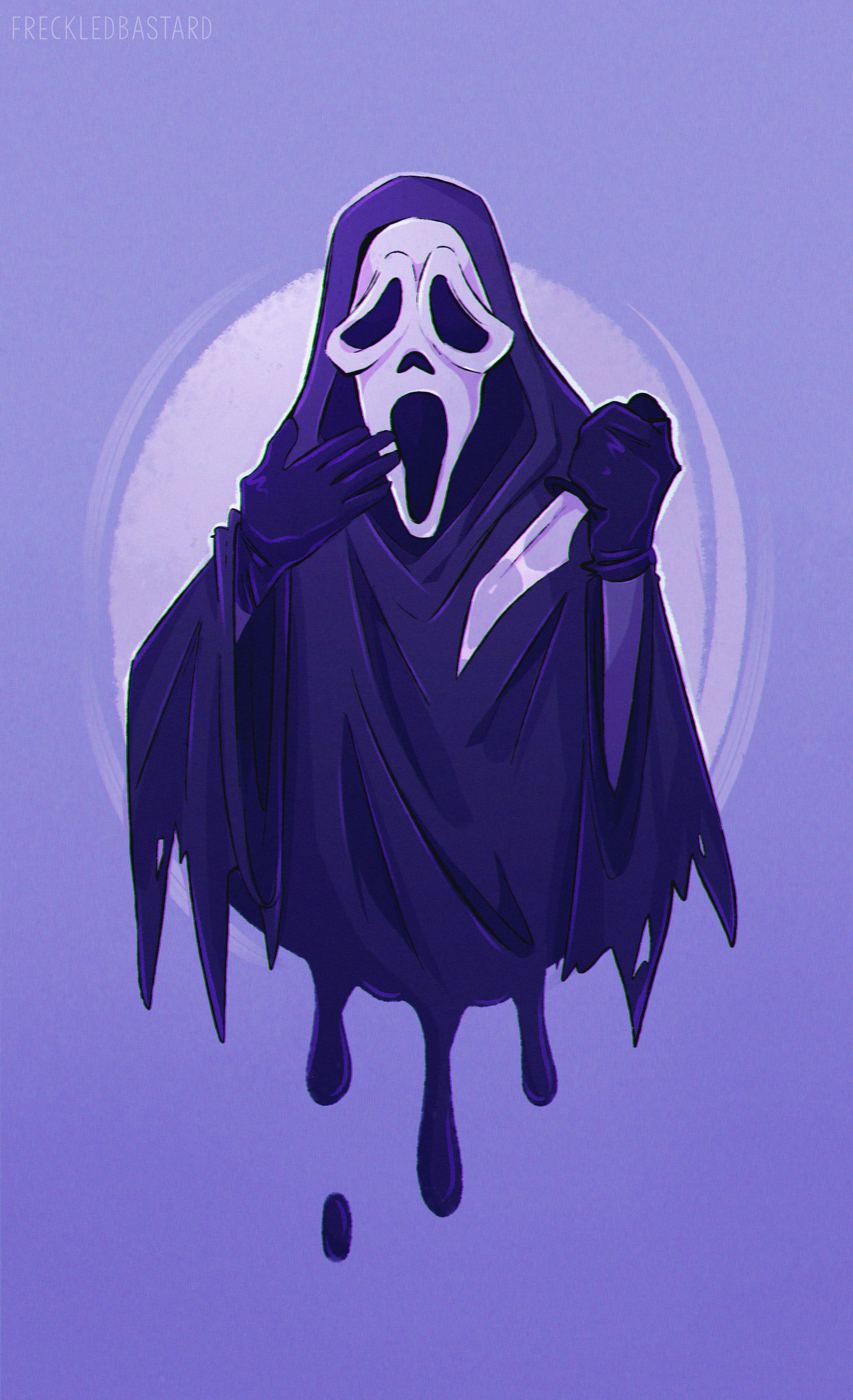 Ghostface con coltello, viola, 1600x2626 Full HD Verticale, iPhone